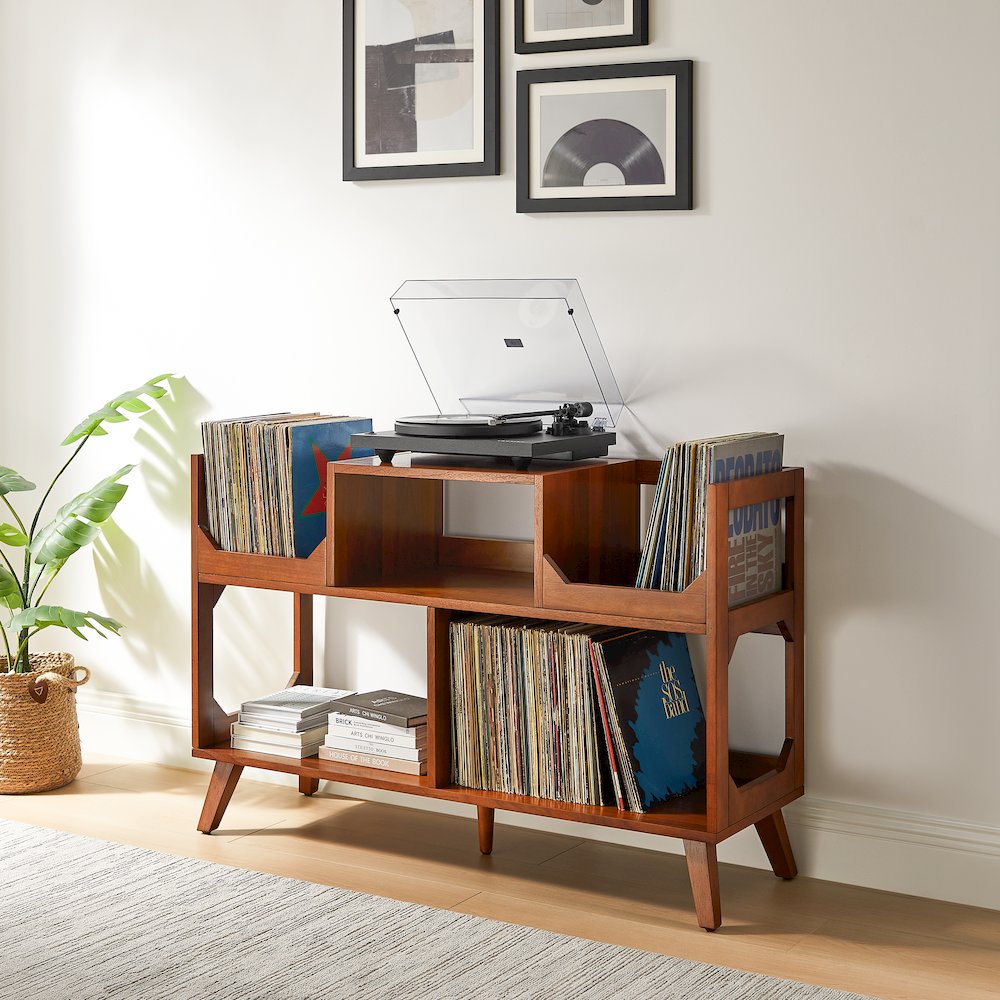 Asheville Large Record Player Stand With Vinyl Storage