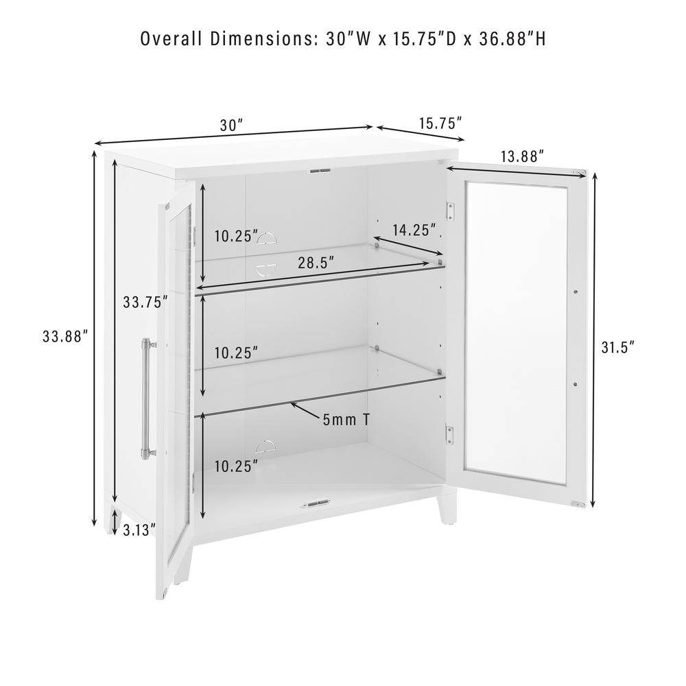 Roarke Stackable Glass Door Kitchen Pantry Storage Cabinet