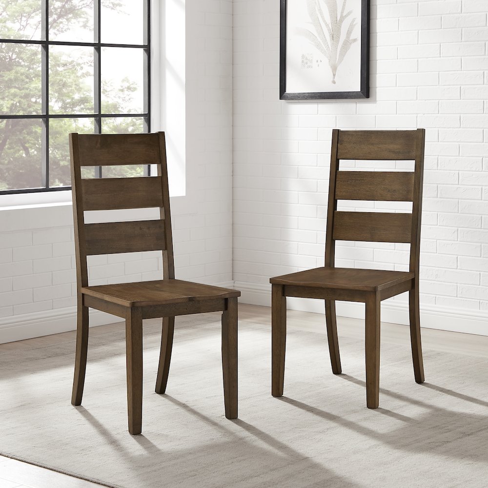 Joanna 2-Piece Ladder-Back Dining Chair Set – 2 Ladder-Back Chairs