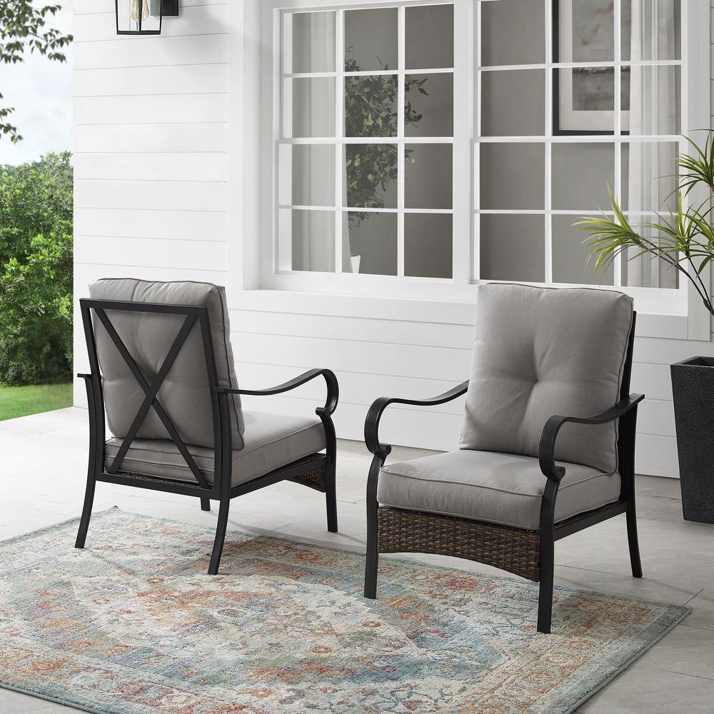 Dahlia 2Pc Metal And Wicker Outdoor Chair Set – 2 Armchairs
