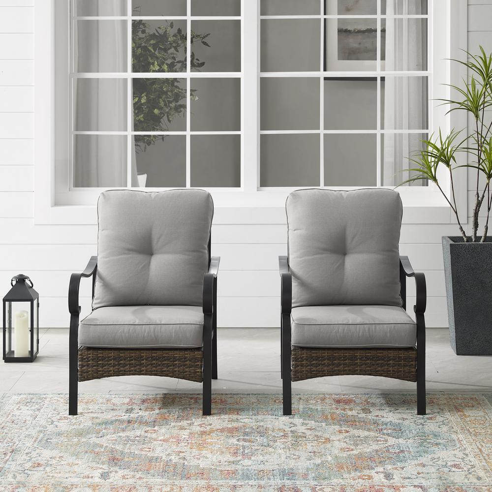Dahlia 2Pc Metal And Wicker Outdoor Chair Set – 2 Armchairs