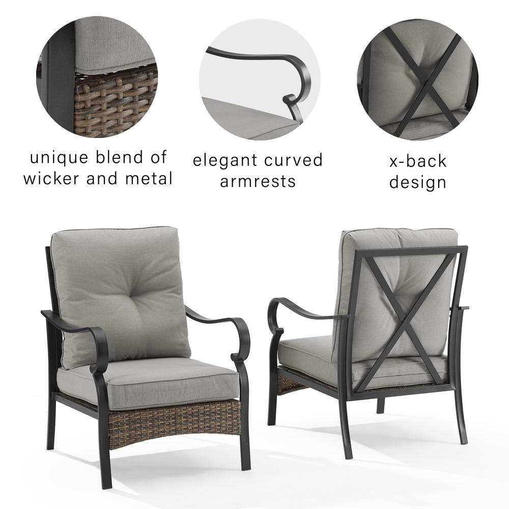 Dahlia 2Pc Metal And Wicker Outdoor Chair Set – 2 Armchairs