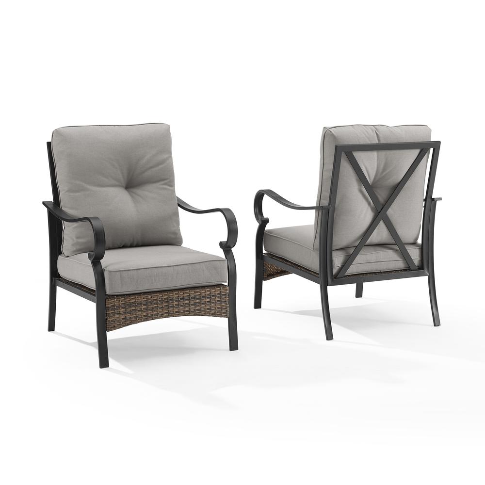 Dahlia 2Pc Metal And Wicker Outdoor Chair Set – 2 Armchairs
