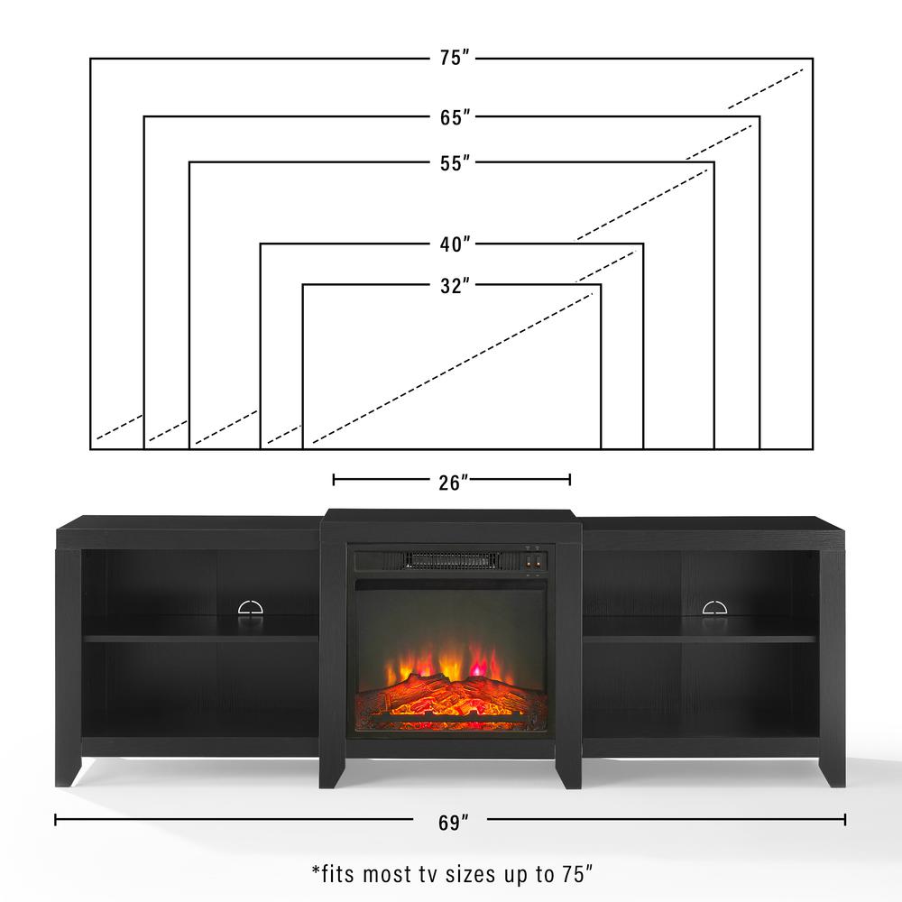 Ronin Low Profile Fireplace Tv Stand For 75+ Inch Tv
