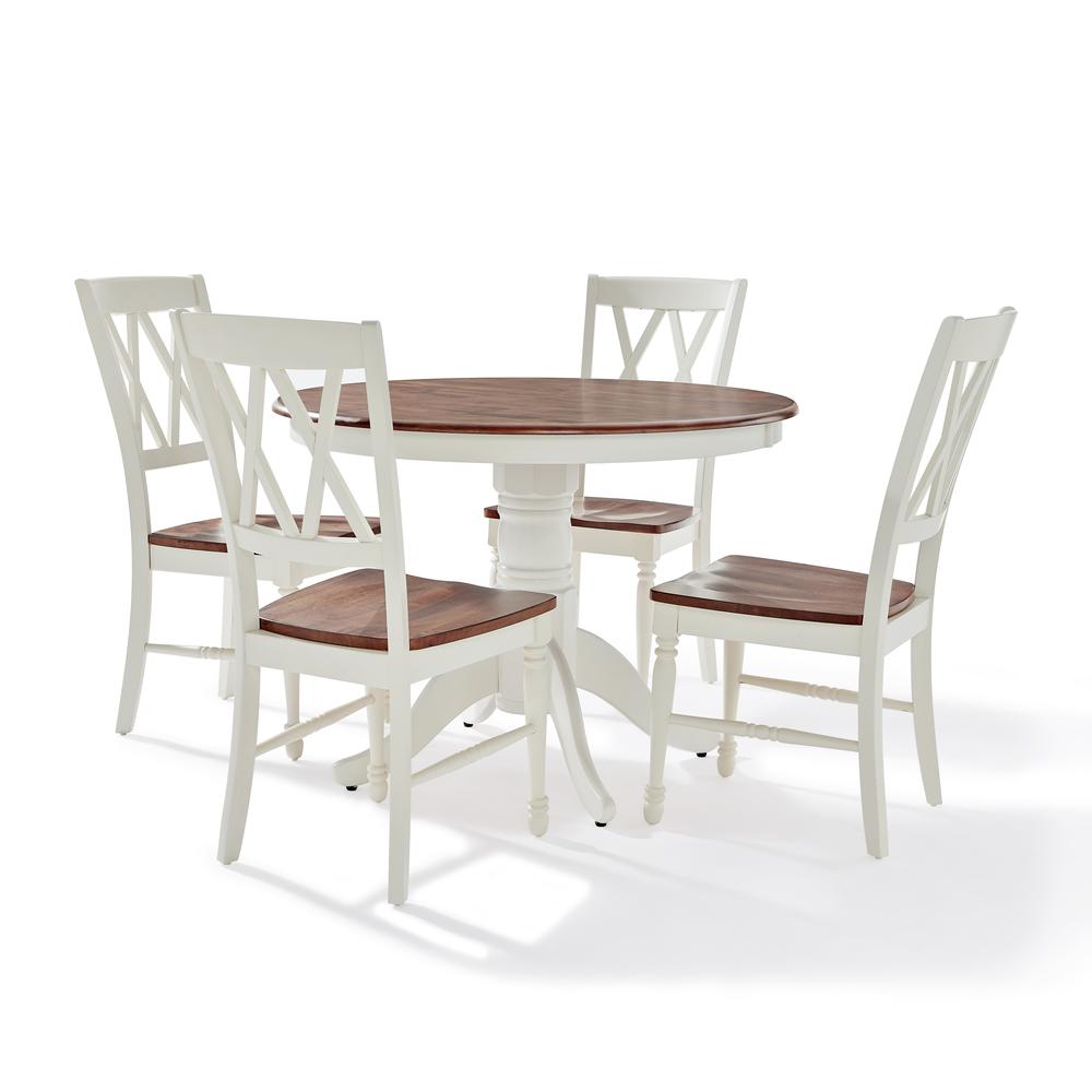 Shelby 5-Piece Round Dining Table Set For 4 – Table & 4 Chairs