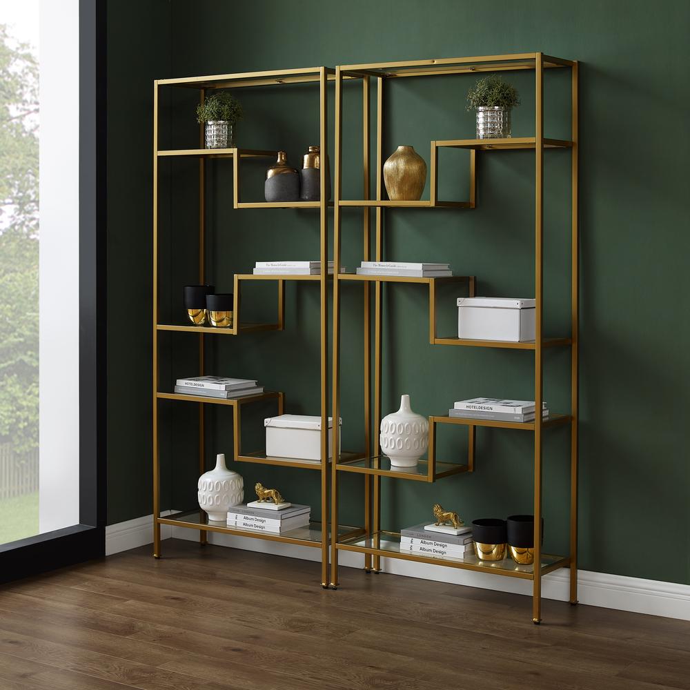 Sloane 2-Piece Etagere Bookcase Set – 2 Etageres