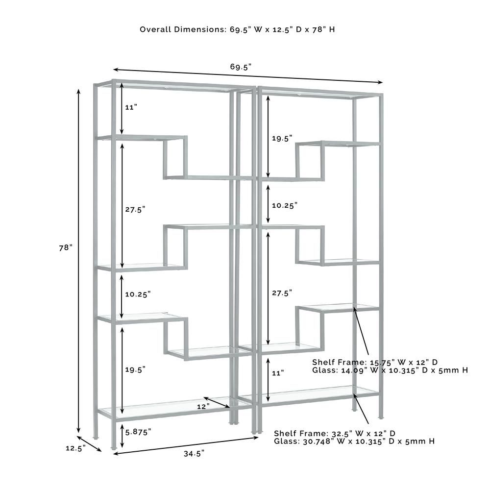 Sloane 2-Piece Etagere Bookcase Set – 2 Etageres