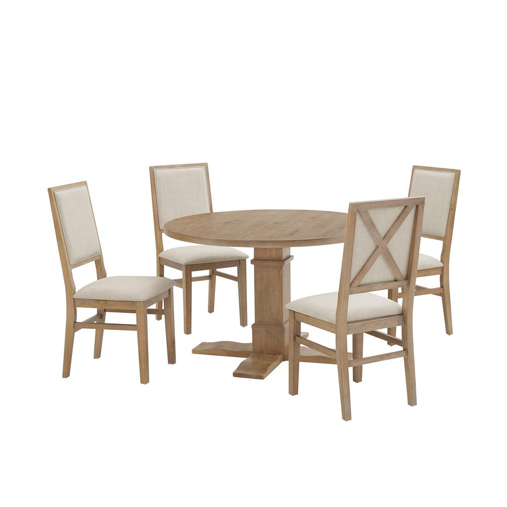 Joanna 5-Piece Round Dining Table Set For 4 – Round Table & 4 Back Chairs