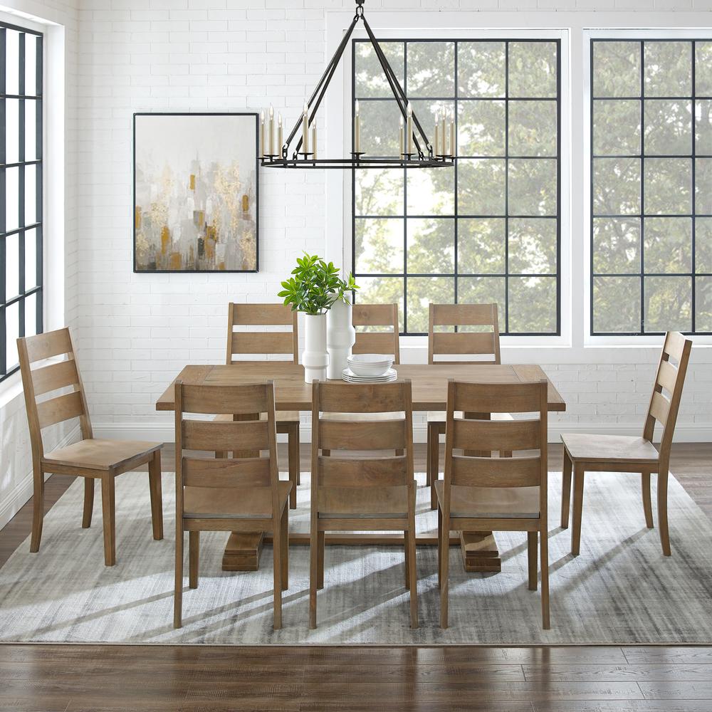 Joanna 9-Piece Dining Table Set For 8 – Table & 8 Ladder-Back Chairs