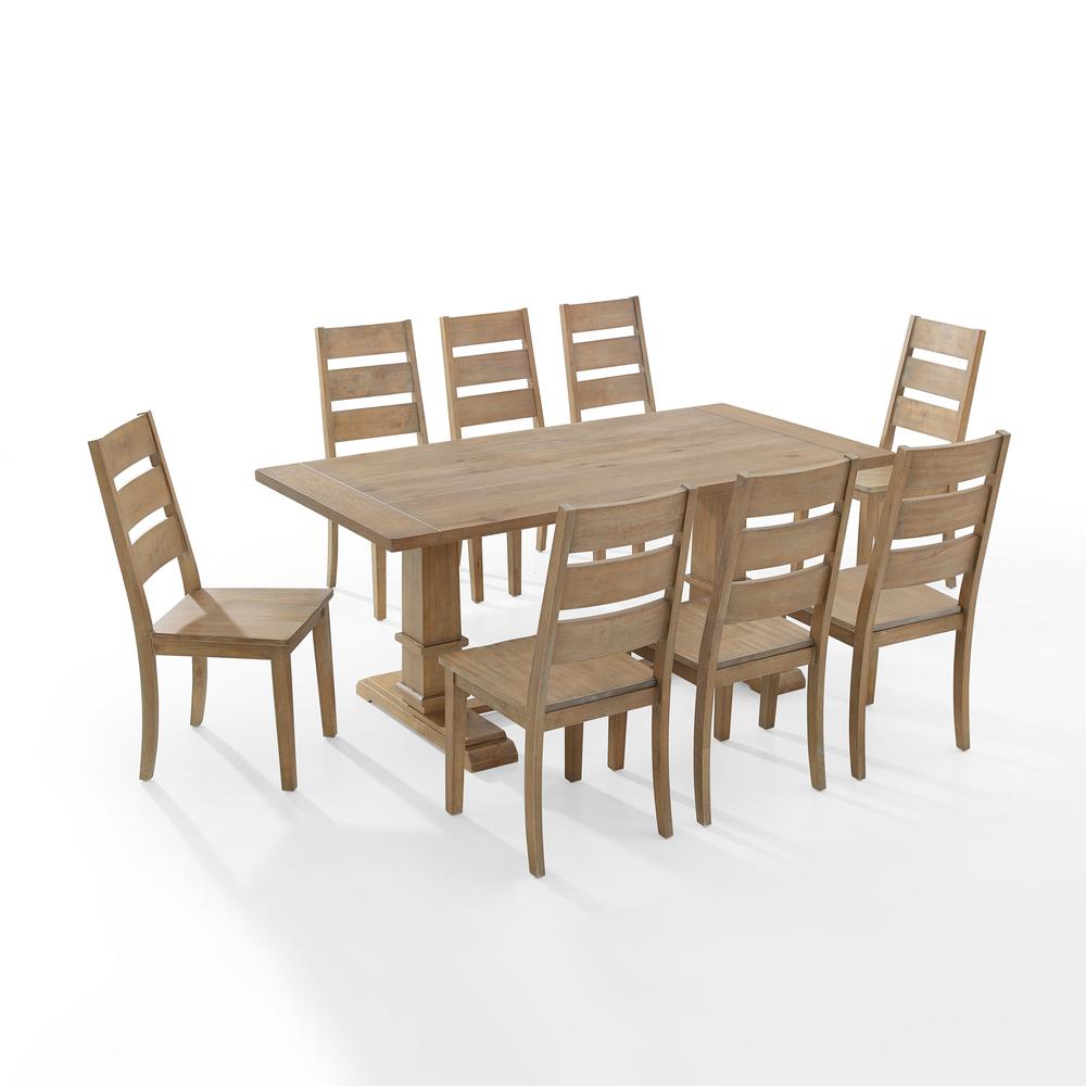 Joanna 9-Piece Dining Table Set For 8 – Table & 8 Ladder-Back Chairs