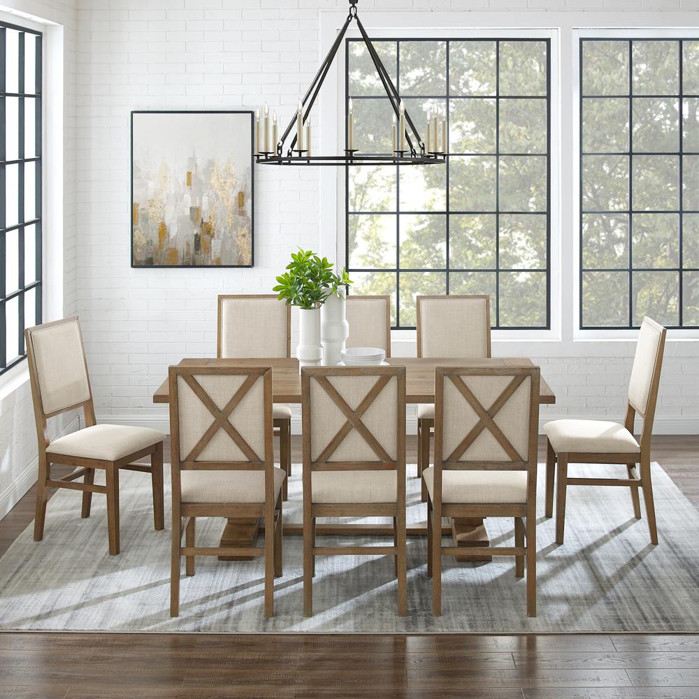 Joanna 9-Piece Dining Table Set For 8 – Table & 8 Upholstered Back Chairs