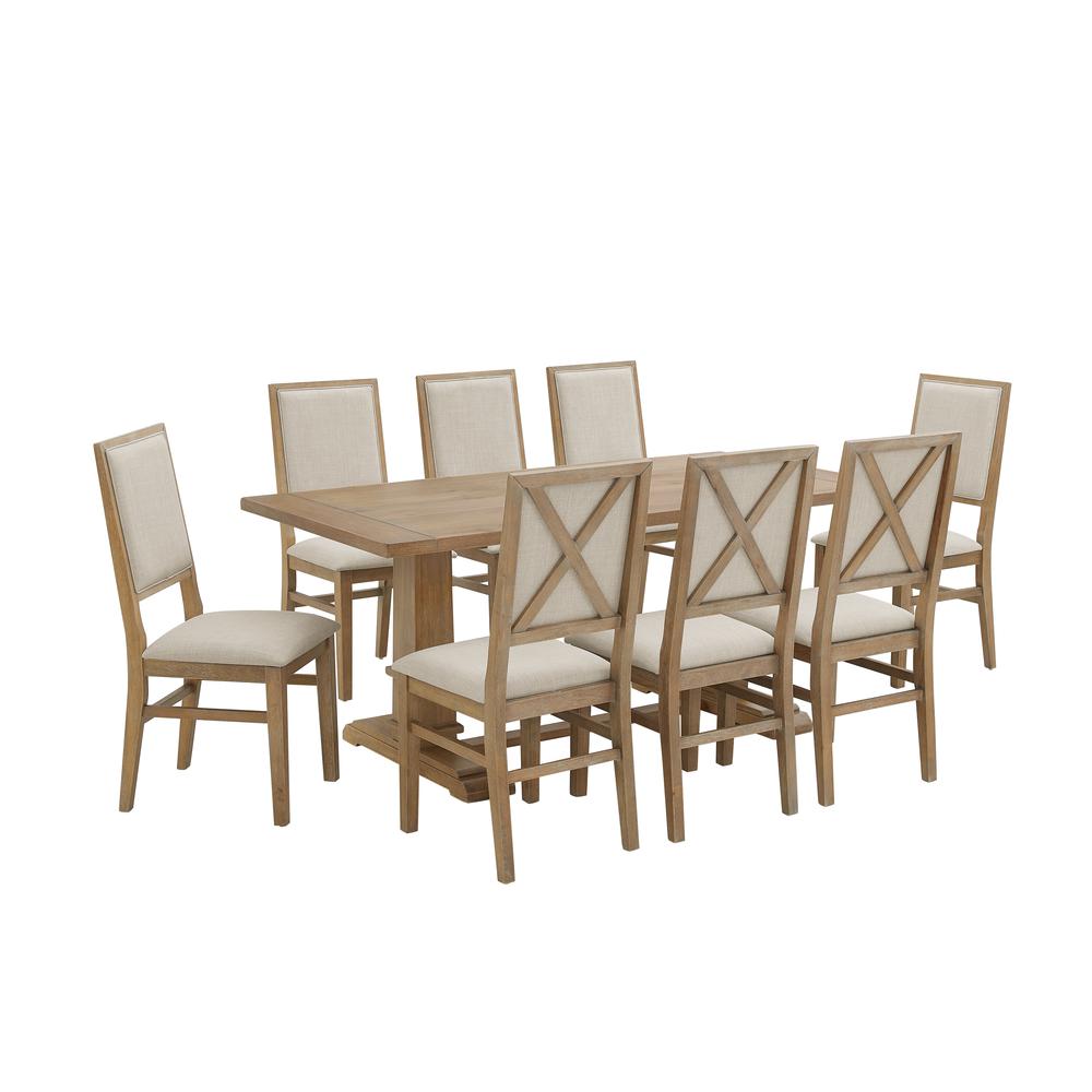 Joanna 9-Piece Dining Table Set For 8 – Table & 8 Upholstered Back Chairs
