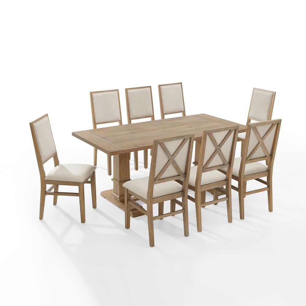 Joanna 9-Piece Dining Table Set For 8 – Table & 8 Upholstered Back Chairs
