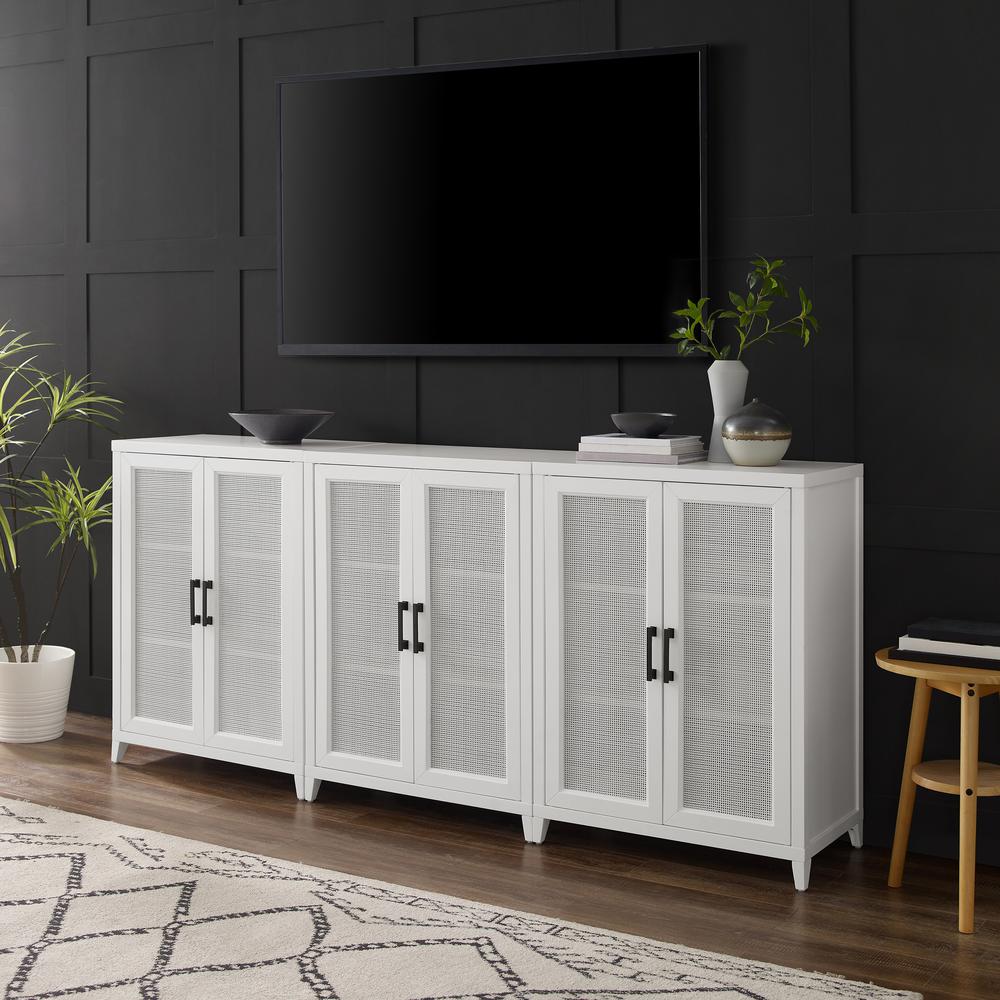 Milo 3-Piece Media Sideboard Cabinet Set – 3 Storage Pantries