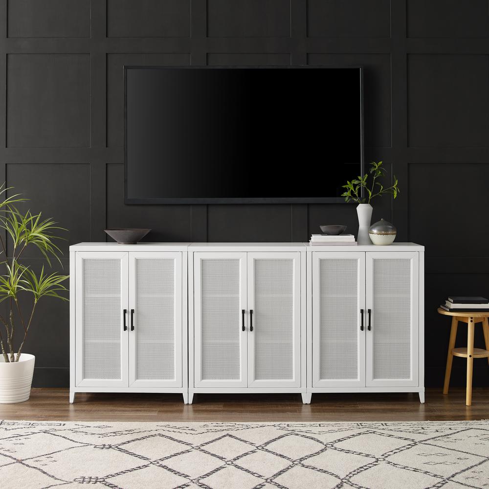 Milo 3-Piece Media Sideboard Cabinet Set – 3 Storage Pantries