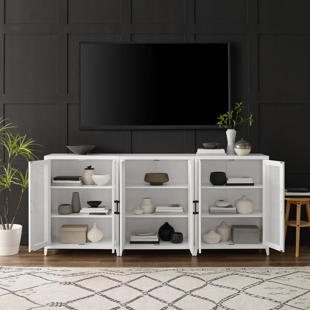 Milo 3-Piece Media Sideboard Cabinet Set – 3 Storage Pantries