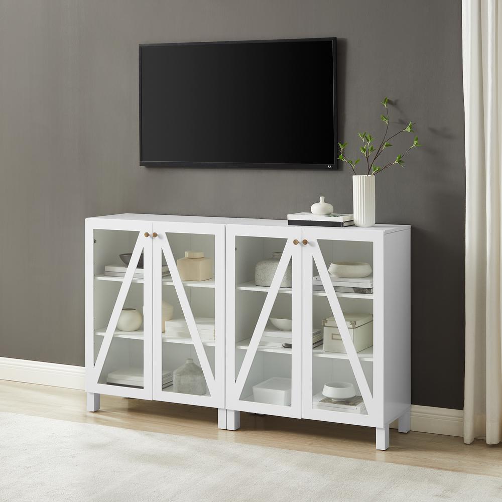 Cassai 2-Piece Media Sideboard Cabinet Set – 2 Storage Pantries