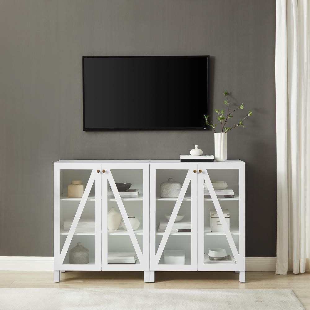 Cassai 2-Piece Media Sideboard Cabinet Set – 2 Storage Pantries