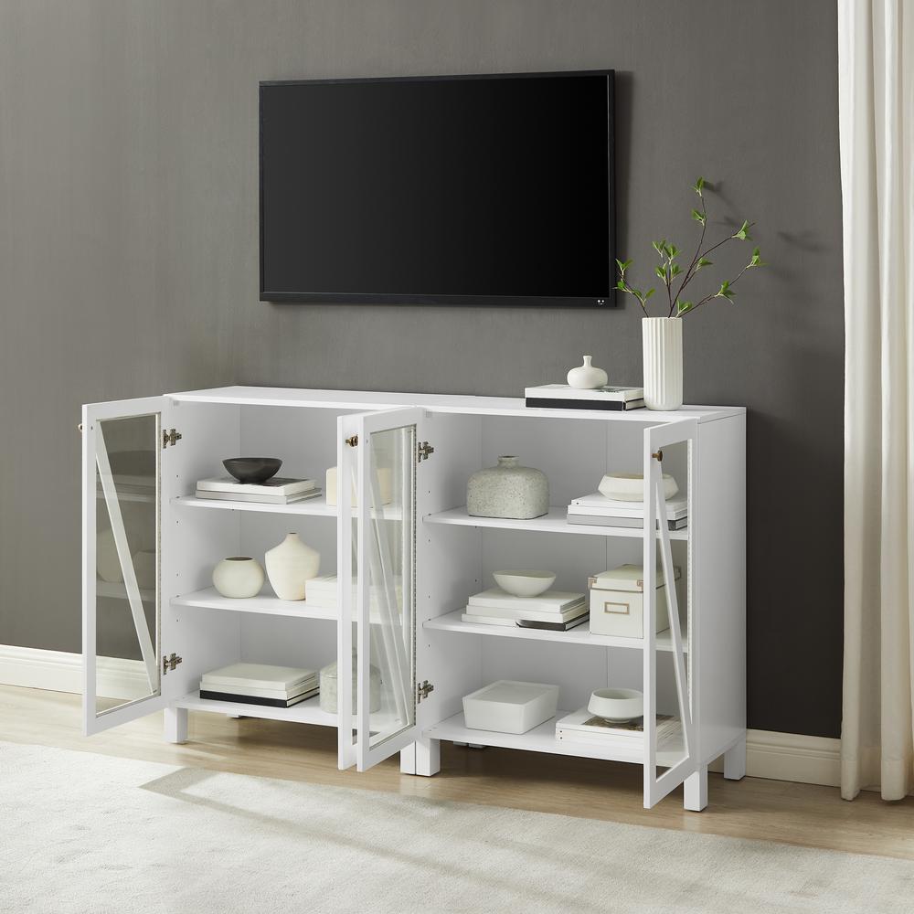 Cassai 2-Piece Media Sideboard Cabinet Set – 2 Storage Pantries