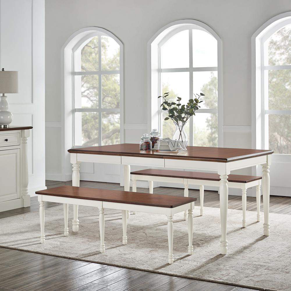 Shelby 3-Piece Dining Table Set For 6 – Table & 2 Benches