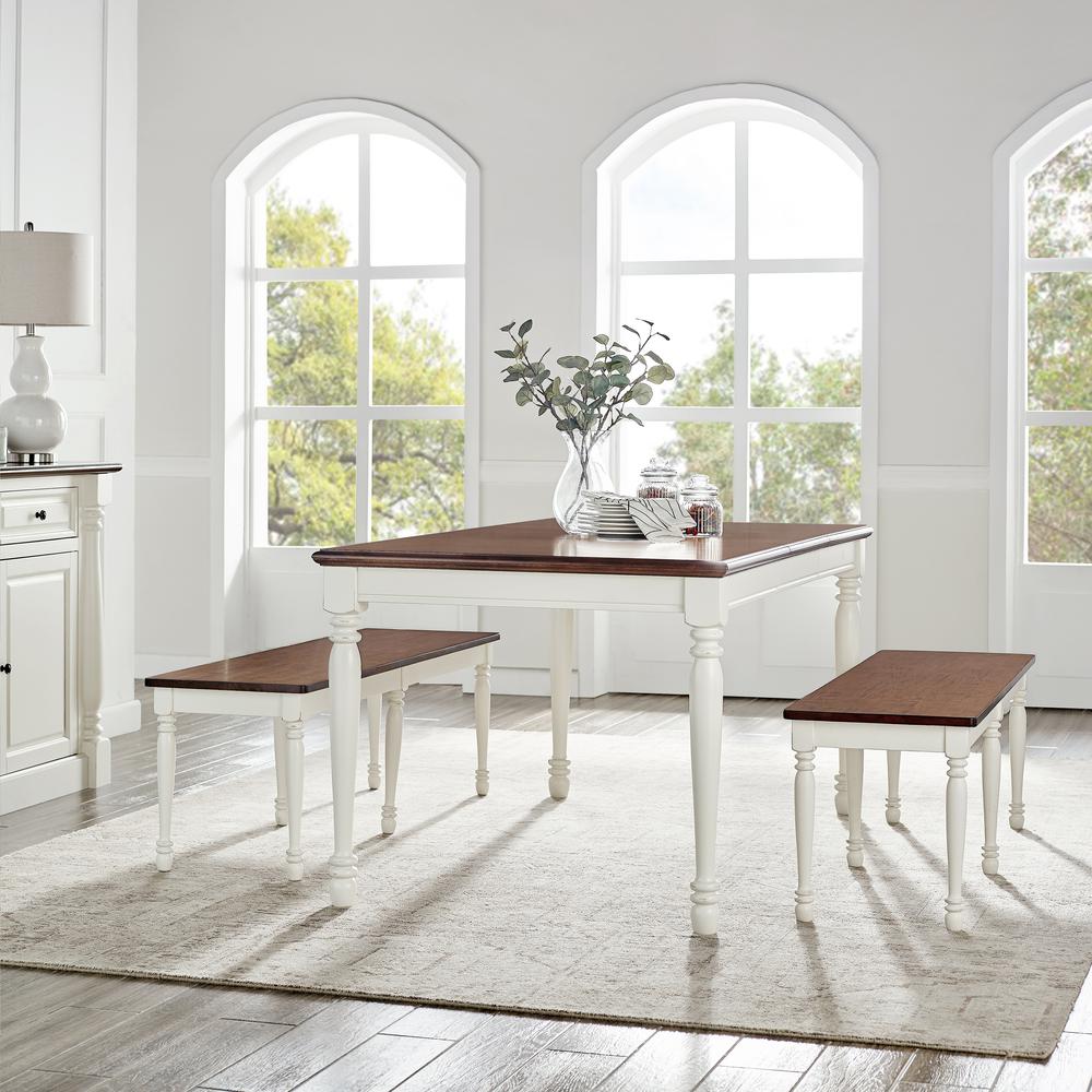 Shelby 3-Piece Dining Table Set For 6 – Table & 2 Benches