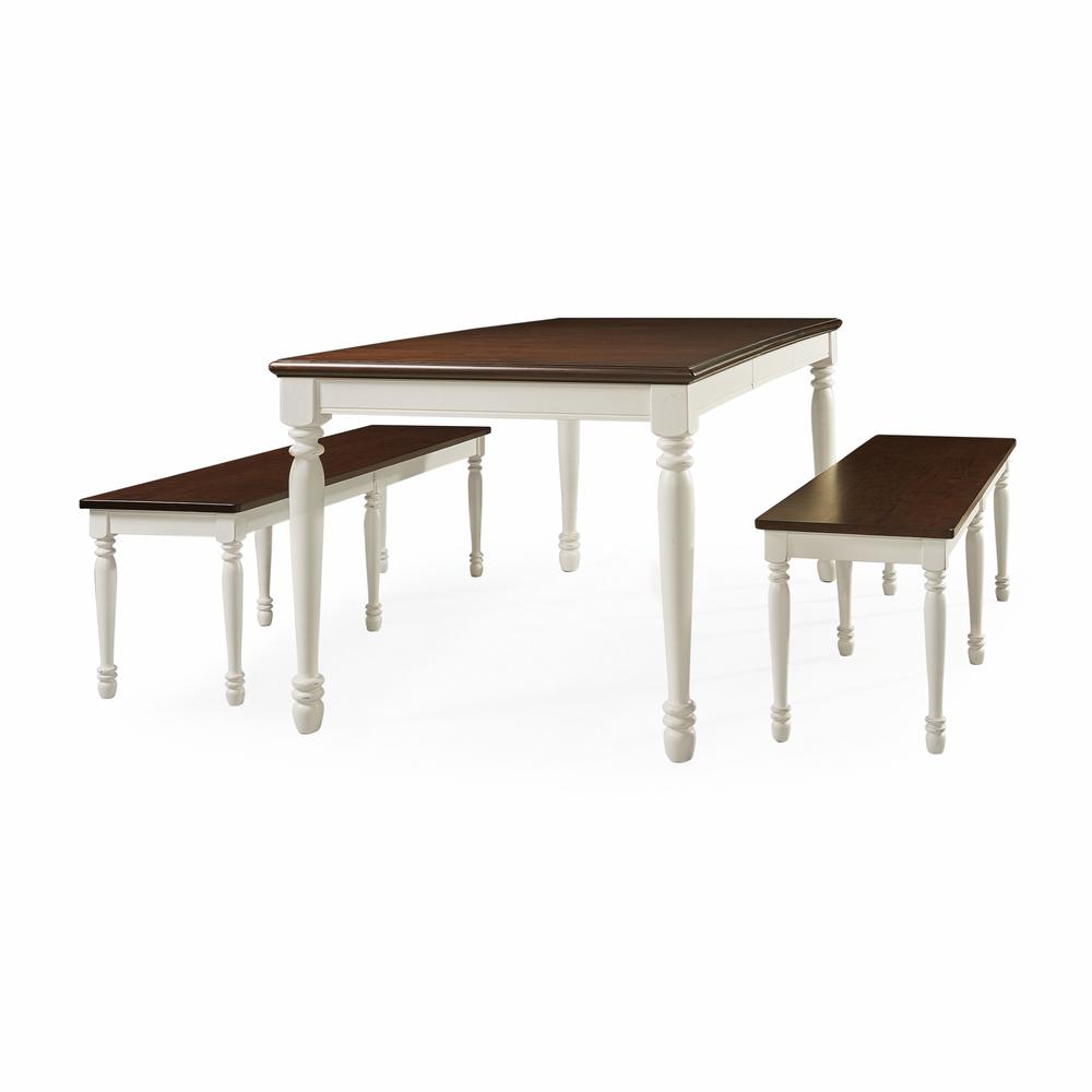 Shelby 3-Piece Dining Table Set For 6 – Table & 2 Benches