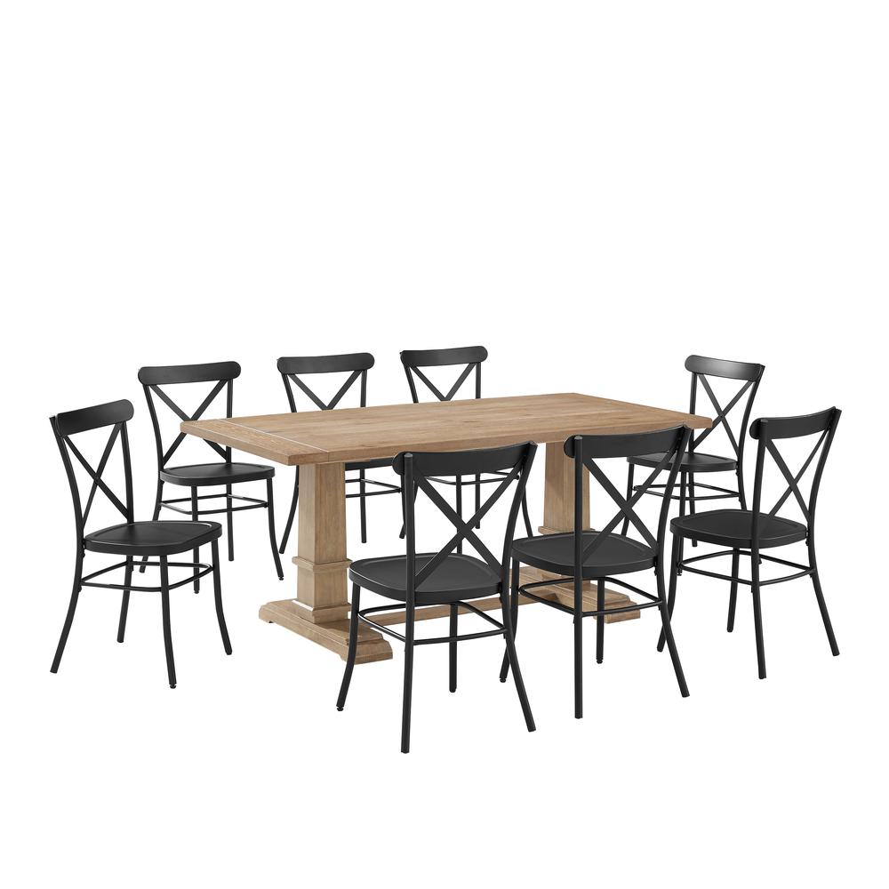 Joanna 9-Piece Dining Table Set For 8 W/Camille Chairs – Table & 8 Chairs