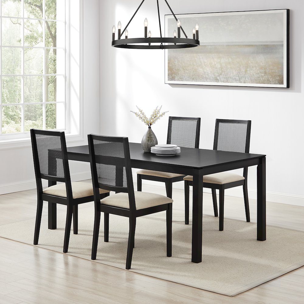 Greer 5-Piece Dining Table Set For 4 – Table & 4 Chairs