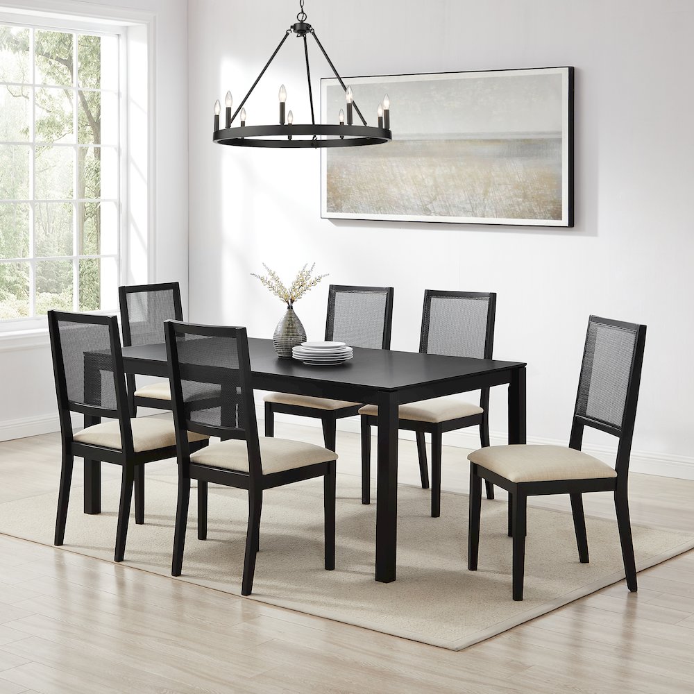 Greer 7-Piece Dining Table Set For 6 – Table & 6 Chairs