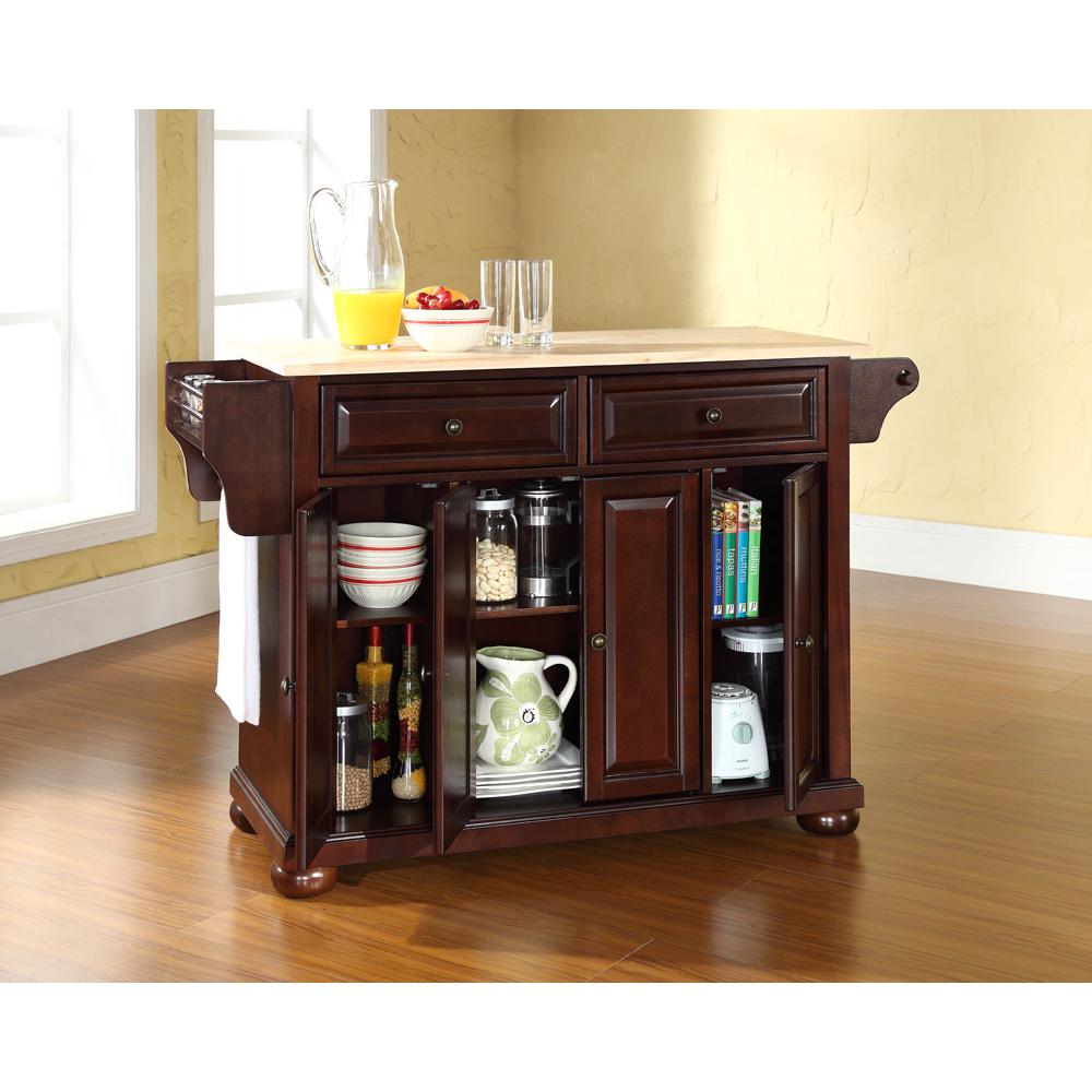Alexandria Wood Top Full Size Kitchen Island/Cart