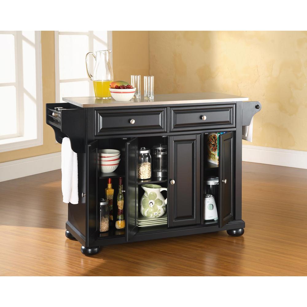 Alexandria Stainless Steel Top Full Size Kitchen Island/Cart