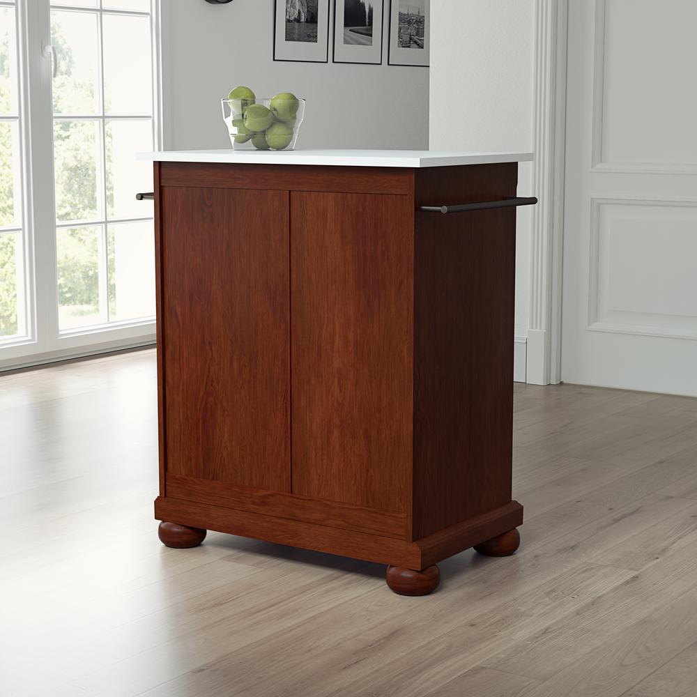Alexandria Stone Top Portable Kitchen Island/Cart
