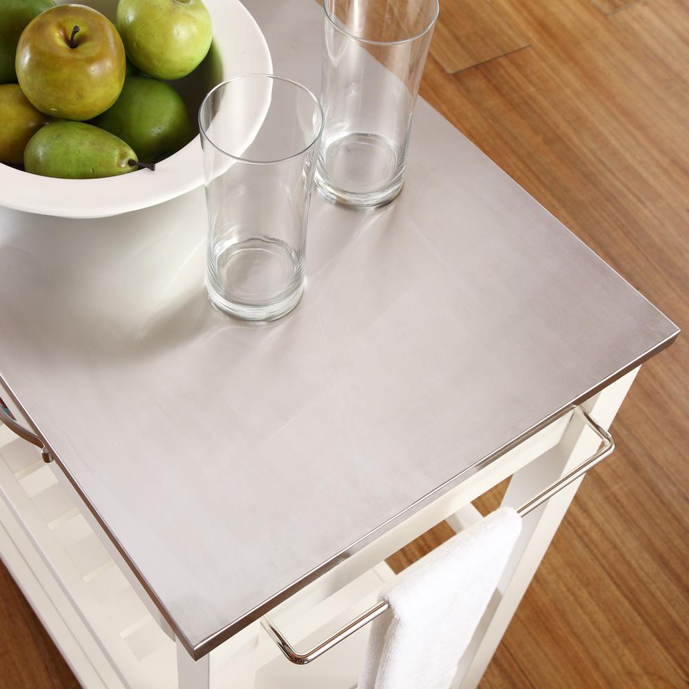Stainless Steel Top Kitchen Prep Rolling Cart