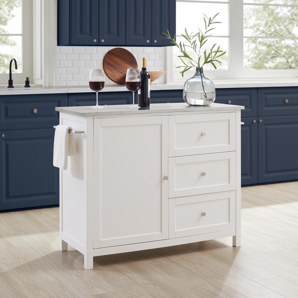 Soren Stainless Steel Top Kitchen Island/Cart