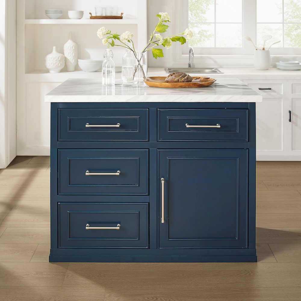 Cutler Faux Marble Top Kitchen Island