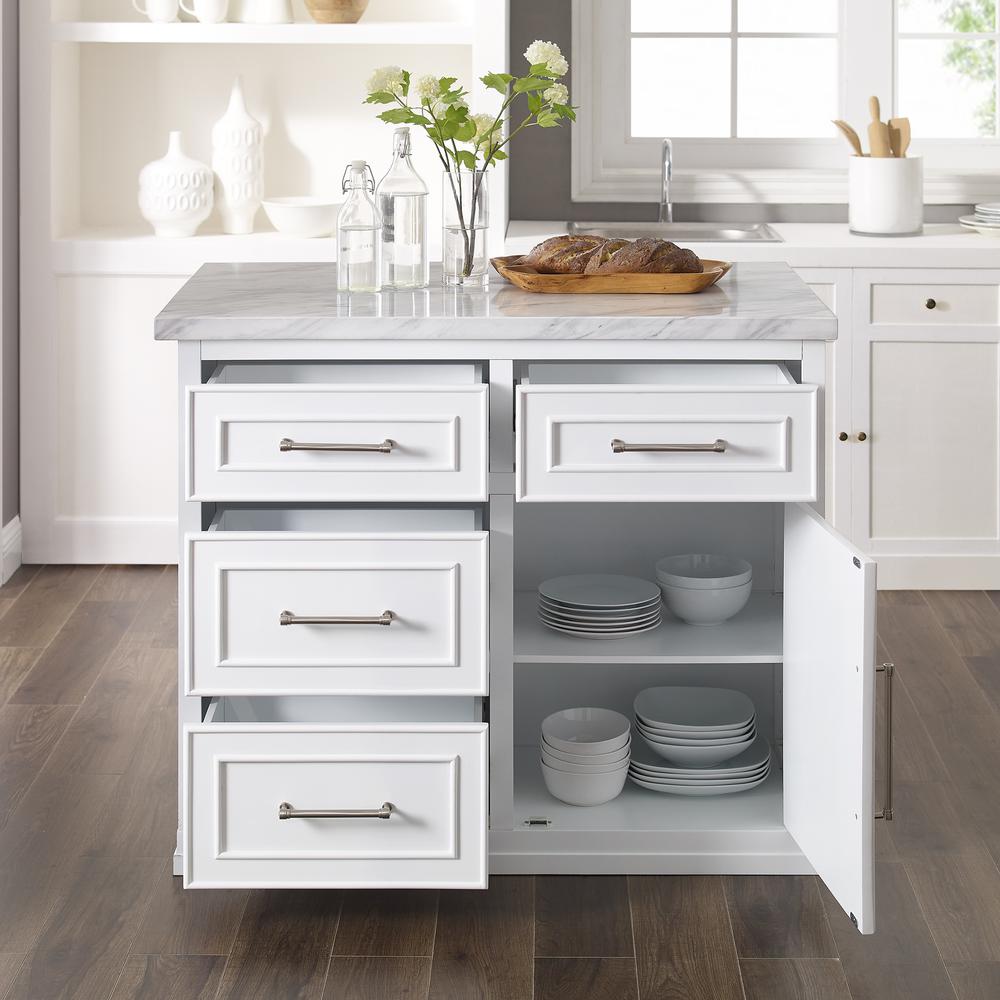 Cutler Faux Marble Top Kitchen Island