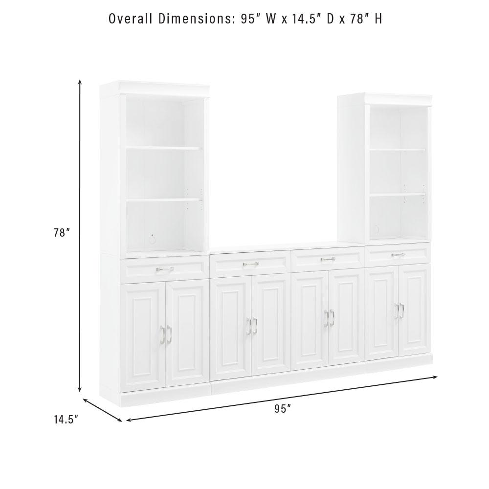 Stanton 3-Piece Sideboard And Storage Bookcase Set – Sideboard & 2 Bookcases