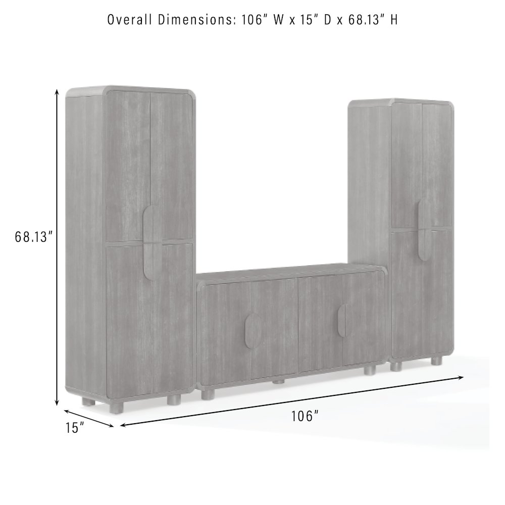 Millie 3-Piece  Entertainment Center – Sideboard & 2 Pantries