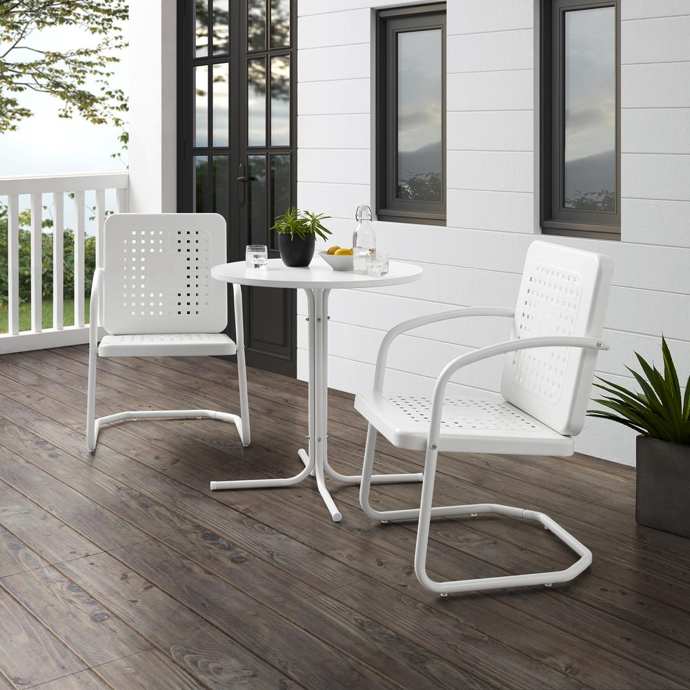 Bates 3Pc Retro Outdoor Bistro Set – Bistro Table & 2 Armchairs