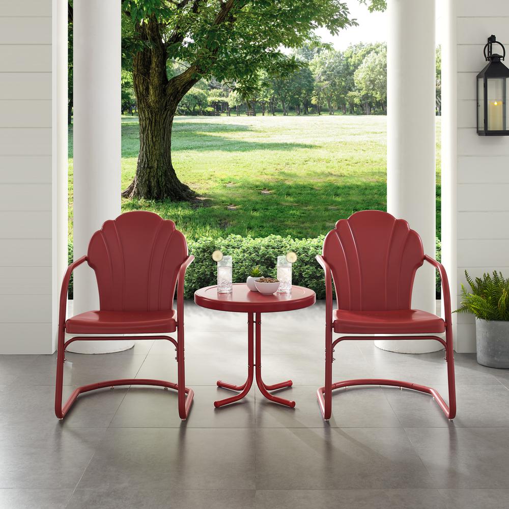 Tulip 3Pc Retro Outdoor Chair Set – Side Table & 2 Chairs