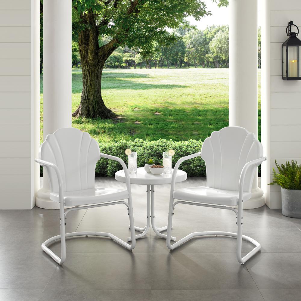 Tulip 3Pc Retro Outdoor Chair Set – Side Table & 2 Chairs