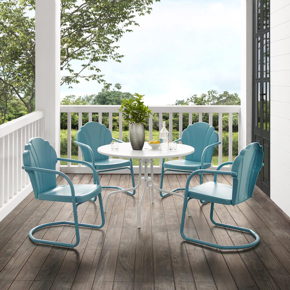 Tulip 5Pc Retro Outdoor Dining Set – Dining Table & 4 Chairs