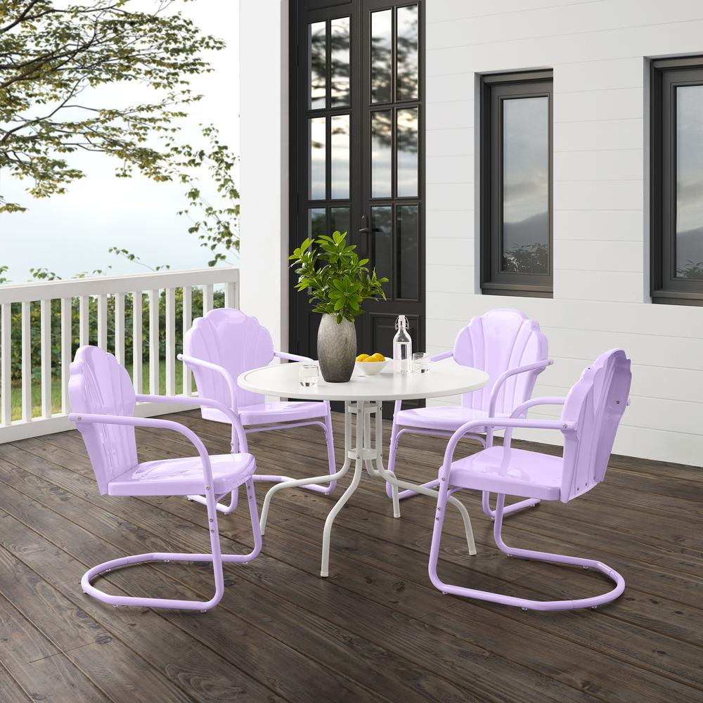 Tulip 5Pc Retro Outdoor Dining Set – Dining Table & 4 Chairs
