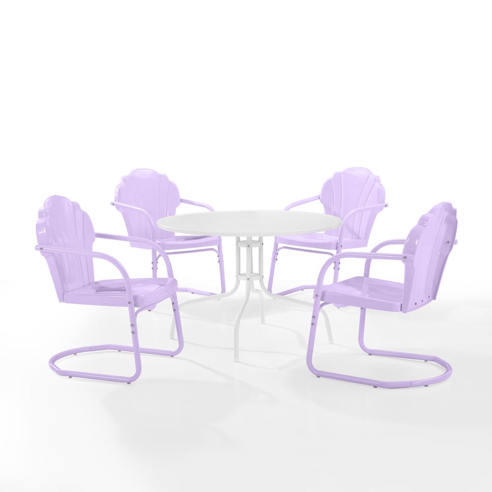 Tulip 5Pc Retro Outdoor Dining Set – Dining Table & 4 Chairs