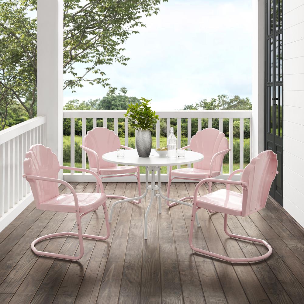 Tulip 5Pc Retro Outdoor Dining Set – Dining Table & 4 Chairs