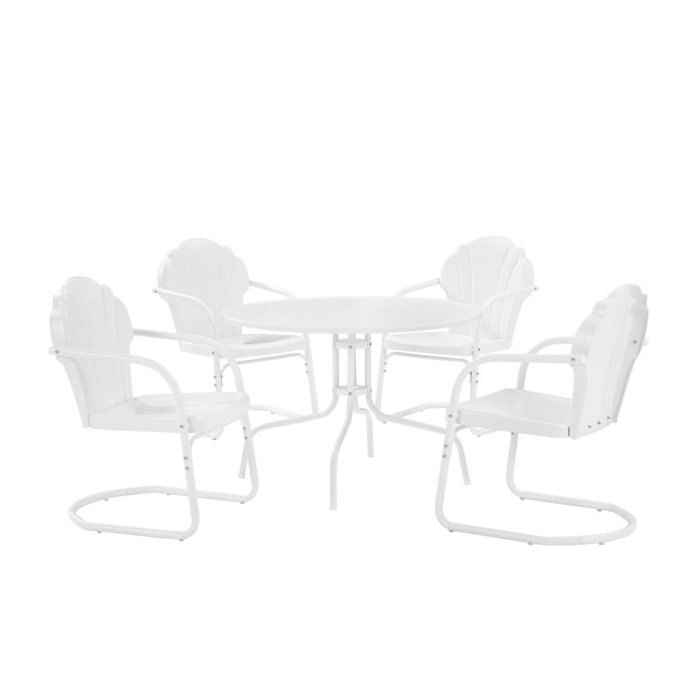 Tulip 5Pc Retro Outdoor Dining Set – Dining Table & 4 Chairs