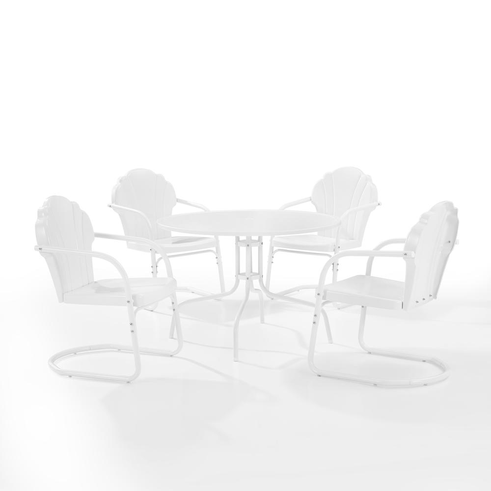 Tulip 5Pc Retro Outdoor Dining Set – Dining Table & 4 Chairs