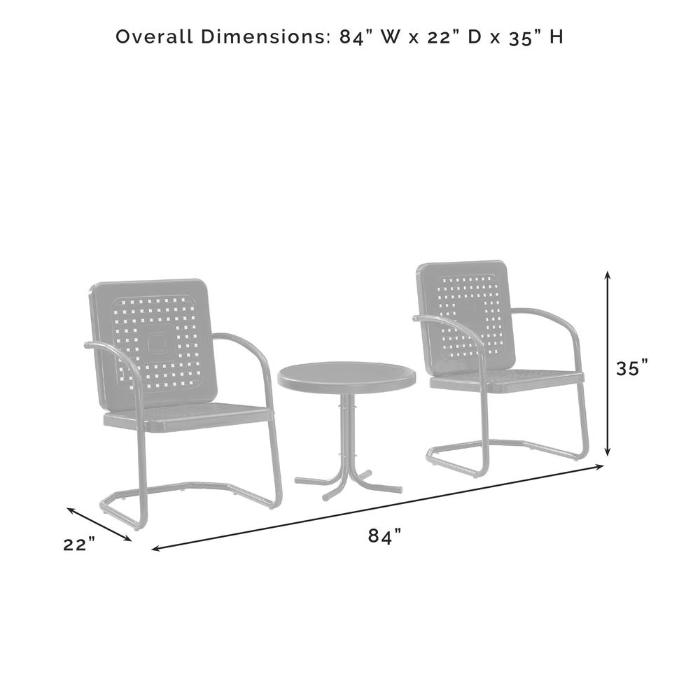 Bates 3Pc Retro Outdoor Chair Set – Side Table & 2 Armchairs