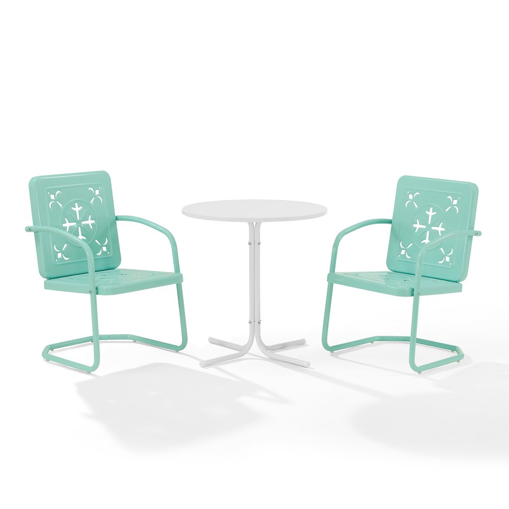 Azalea 3-Piece Retro Outdoor Bistro Set – Bistro Table & 2 Chairs