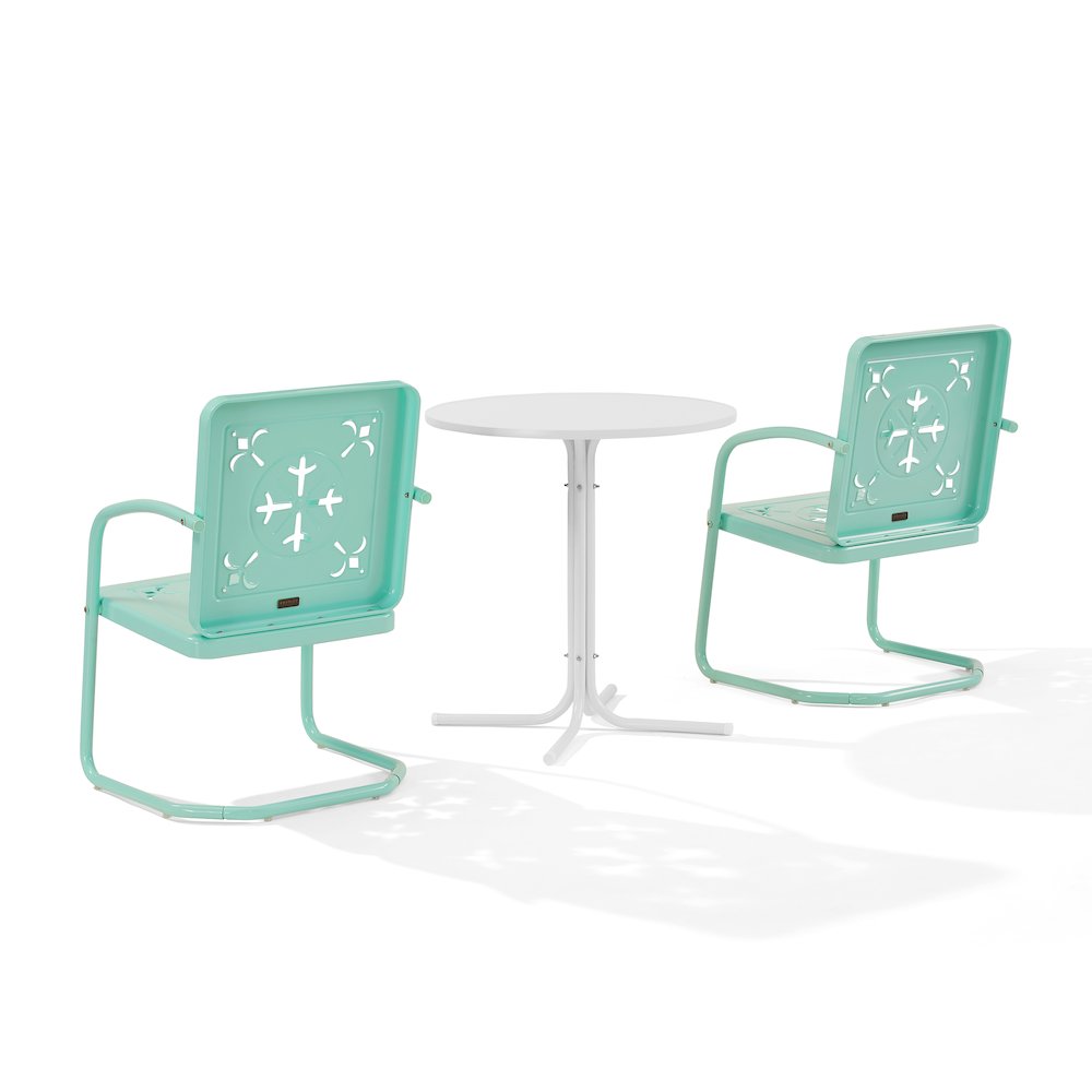 Azalea 3-Piece Retro Outdoor Bistro Set – Bistro Table & 2 Chairs